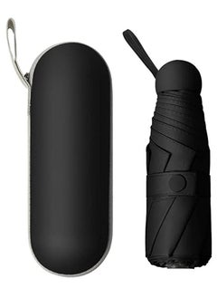 KASTWAVE Mini Windproof Folding Travel Umbrella, Sun & Rain Umbrellas, Compact Portable for Women Men, Black  - Image 1