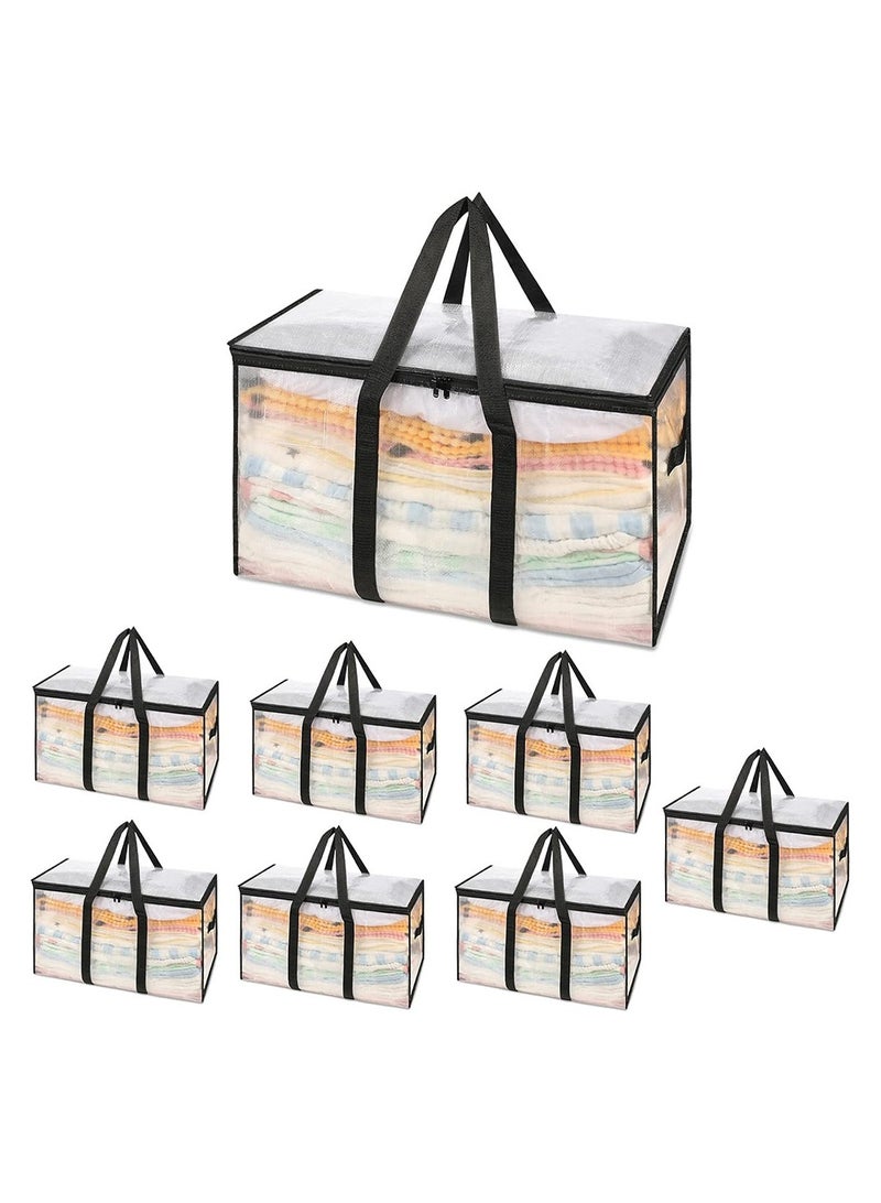 EBMINI Transparent Thickened Large Capacity Storage Bag Set 8 Pieces 