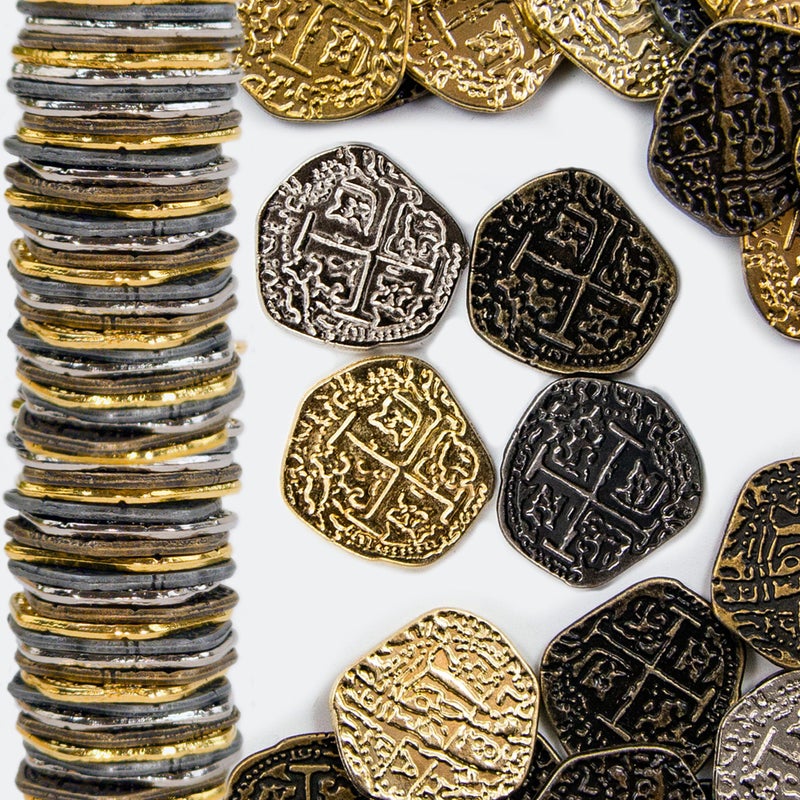 بيفرلي أوكس 100 قطعة من عملات القراصنة المعدنية . - Image 1