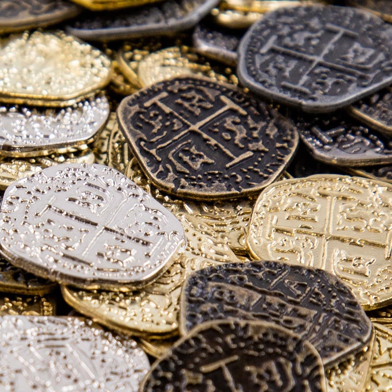 بيفرلي أوكس 100 قطعة من عملات القراصنة المعدنية . - Image 5