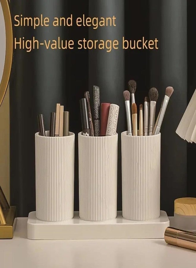 ACHARAJ Silverware Caddy with 3 Compartments, Small Plastic Cutlery Utensil Holder, Minimalist Kitchen Countertop & Picnic Flatware Organizer (1 pcs)(White) - Image 4