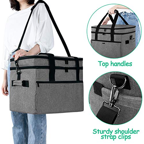 Yarwo Large Slow Cooker Travel Bag Compatible with Crock-Pot/Hamilton Beach 8-10 Quart, Double Layers Slow Cooker Carrier Case for Kitchen Appliance and Accessories, Upgraded Version, Gray (Bag Only) - Image 5