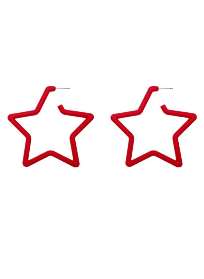 Star Hoop Earings 80S Classic Big Hoop Earrings Retro Neon Geometric Earrings Fluorescence Party Accessories For Women-Star Red - pzsku/Z27EE680469B01D52F7CFZ/45/_/1735816767/7ff1dd76-e550-4603-b32d-acbfd22c5b66