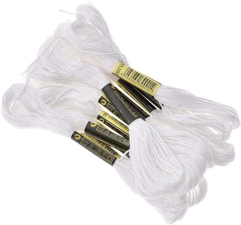 XLSFPY 24 Skeins Cross Stitch Threads, Black and White Cotton Embroidery Floss Friendship Bracelets Floss with 12 Pieces Floss Bobbins for Knitting, Cross Stitch Project - Image 5
