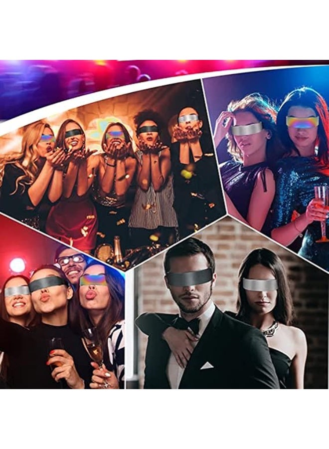 Futuristic glasses, narrow one-eyed giant silver and black color mirror lenses, cool makeup costume, fashionable glasses, men and women creative one-piece protective, 3 pairs set - Image 3