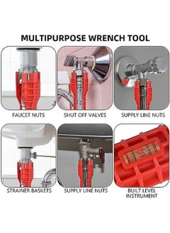 KASTWAVE 14 Inch 1 Faucet And Sink Installer Faucet Tool Sink Wrench Change Faucet Tool For Kitchen Multifunctional Plumbing Under Sink Wrench For Toilet Bowl Sink Bathroom Kitchen Plumbing  - Image 4
