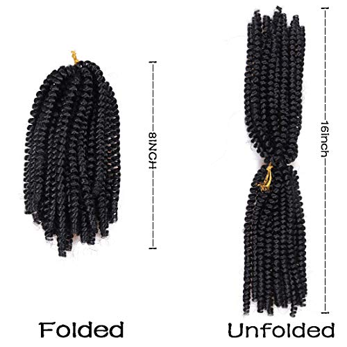 Liyate Spring Twist Hair 8 Inch 6 Packs Spring Twist Crochet Hair for Black Women Springy Afro Twist Hair Fluffy Kinky Twist Crochet Braids Synthetic Braiding Hair for Butterfly Locs Hair Extensions - Image 4