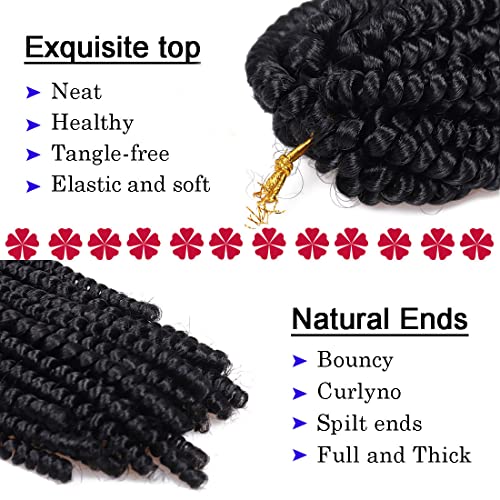 Liyate Spring Twist Hair 8 Inch 6 Packs Spring Twist Crochet Hair for Black Women Springy Afro Twist Hair Fluffy Kinky Twist Crochet Braids Synthetic Braiding Hair for Butterfly Locs Hair Extensions - Image 3