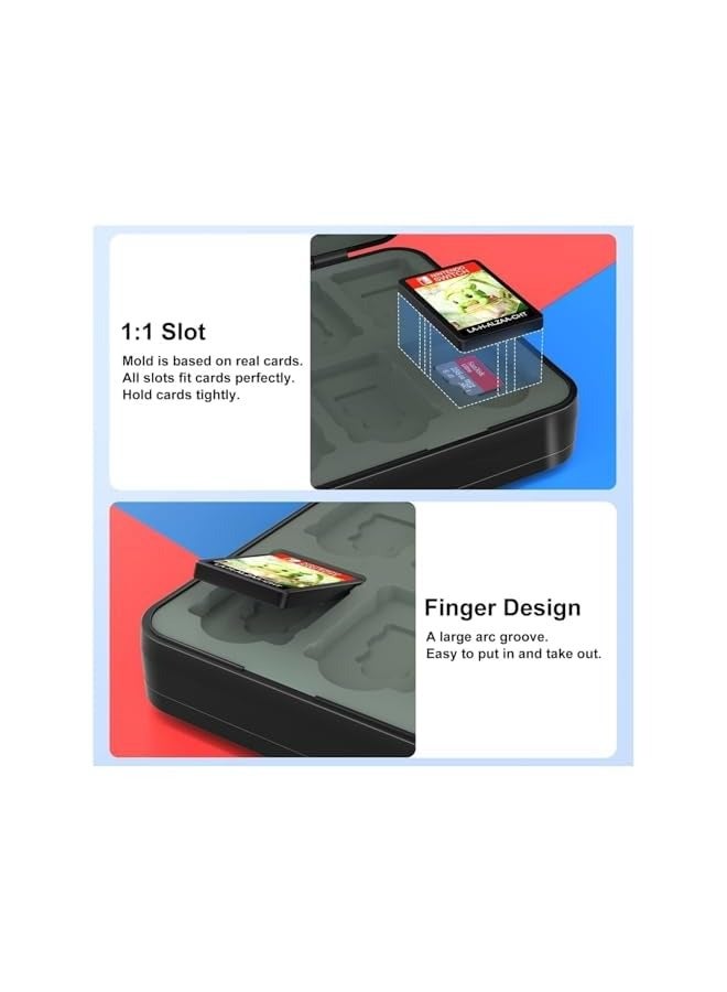 PROMASS Nintendo Switch Game Card Case - Black Nintendo Switch Game Holder for Nintendo Switch Cartridge Case with 48 Game Card Slots & 48 Micro SD Card Slots, Switch Card Case- Hard Shell - Image 5