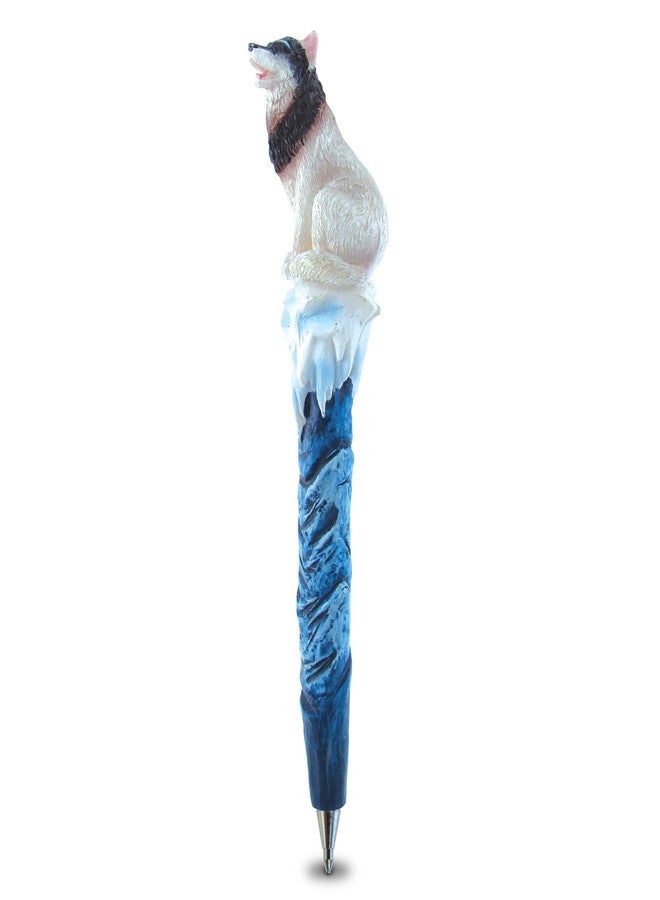 Puzzled Planet Pens Wild Wolf Novelty Pen - Unique Animal Writing Pen, Cute Office Gift for Women, Wolf Lover Gifts, Cool Desk Supplies, Funny School Stationery, Animal Pens for Kids - Image 1
