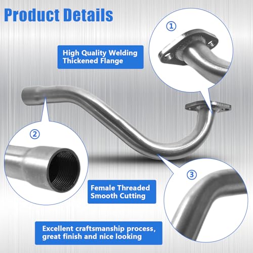 QASKEHKT Exhaust Header Pipe With Muffler for Predator 196cc 212cc GX160 GX200 Go Kartfor Manco Yerf Dog Go Kart - Image 3