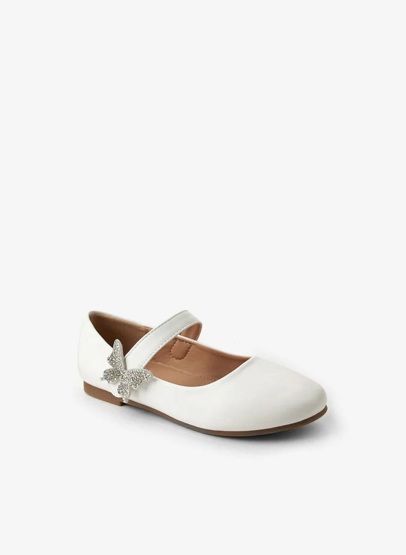Flora Bella By Shoexpress Girls Butterfly Accent Ballerina Shoes