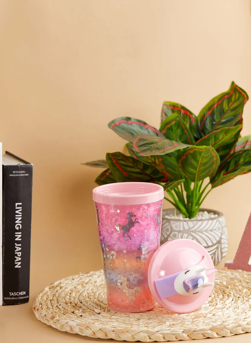 Pink Cactus Unicorn Tumbler With Straw