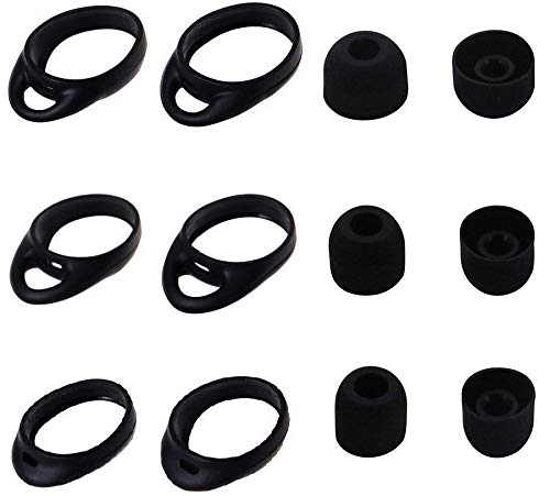 ALXCD Eartips Ear Hooks Kit Compatible with Gear iconx SM-R140, S/M/L 3 Sizes Silicone Ear Tips & Hooks, Compatible with SM-R140, Black, S M L - Image 3