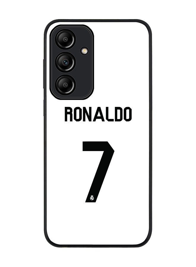 Stylizedd حافظة حواف سوداء متينة لهاتف سامسونج جالاكسي A35، حافظة مرنة رقيقة من المطاط مع حواف مضادة للسقوط - قميص رونالدو الحقيقي - Image 1
