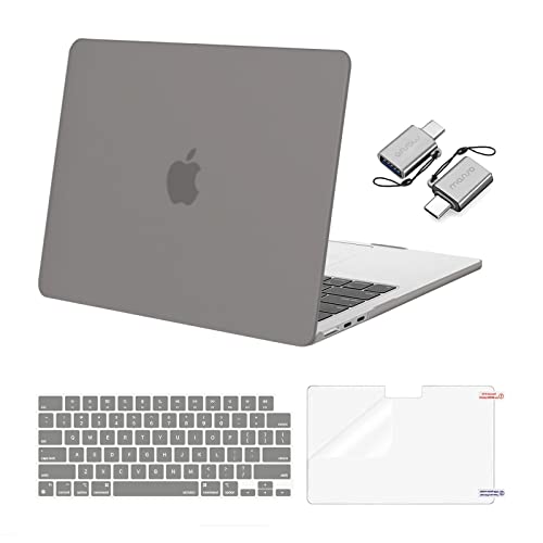 MOSISO Compatible with MacBook Air 13 inch Case M5 2026 M4 2025 M3 M2 20242022 A3449 A3240 A3113 A2681 Hard ShellKeyboard CoverScreen FilmType C for MacBook Air 136 inch Case Gray - Image 1
