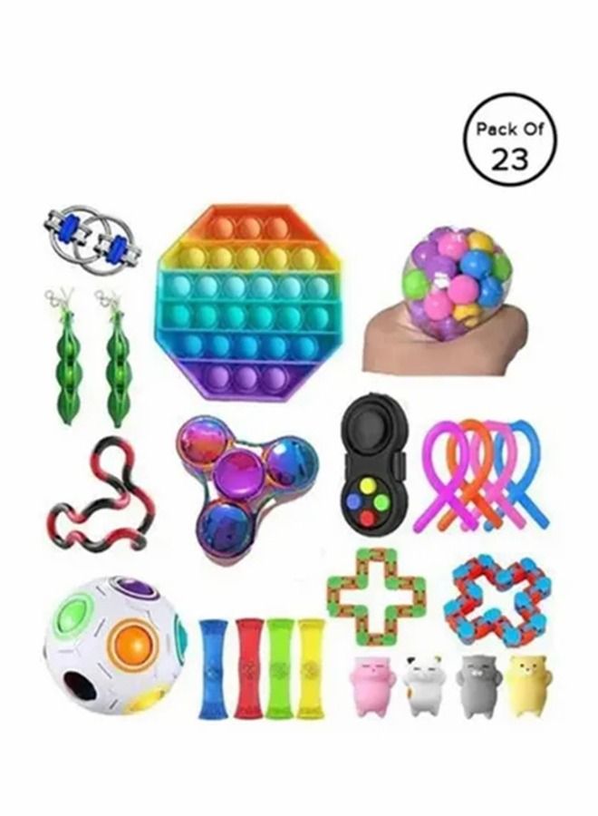 23-Piece Fidget Spinner And Bubble Novelty Toy Set Multicolor  - Image 1