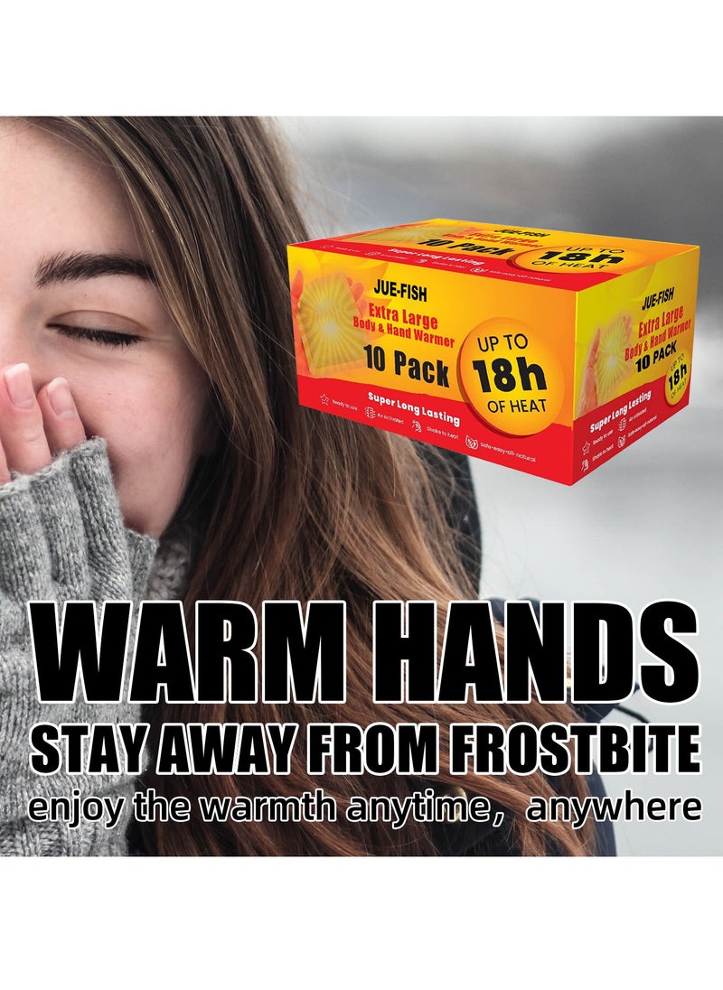JUE-FISH 10 Packs Self Adhesive Universal Body Warmer Long Lasting Thermal Sticker Foot Warmer Winter Outdoor Activities Office or Home Use  - Image 5
