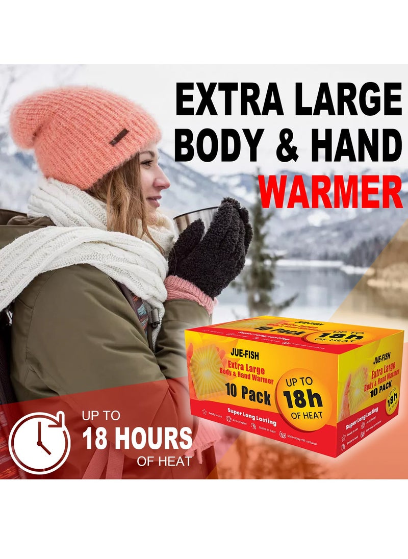 JUE-FISH 10 Packs Self Adhesive Universal Body Warmer Long Lasting Thermal Sticker Foot Warmer Winter Outdoor Activities Office or Home Use  - Image 2