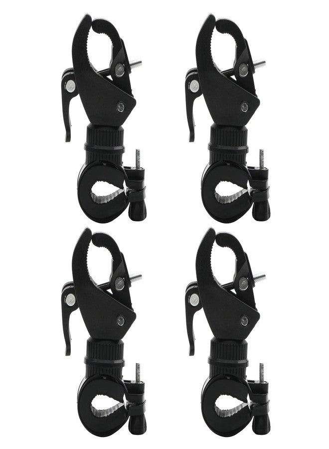 Rowiz 4pcs Universal Bike Bicycle Flashlight Lamp Mount Clamp Stand Holder 360º Rotation, Black - Image 1