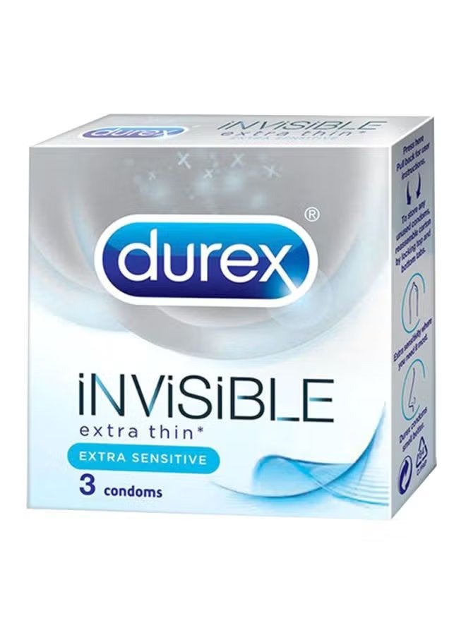 Invisible Extra Thin Lubricated Condoms 3 Pieces