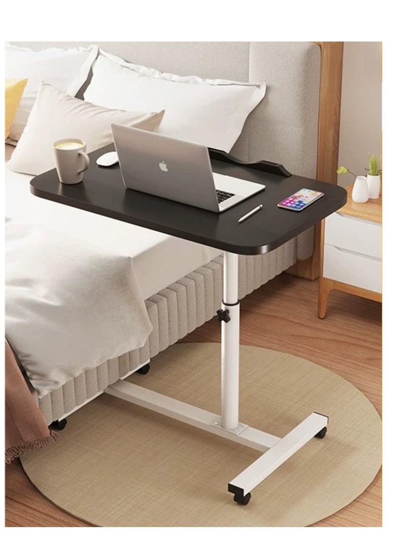 PENG GENERAL - Mobile Overbed Table with Wheels, Adjustable Bedside Table , Laptop Computer Standing Desk Cart with Tray 55x32cm Black - Image 1