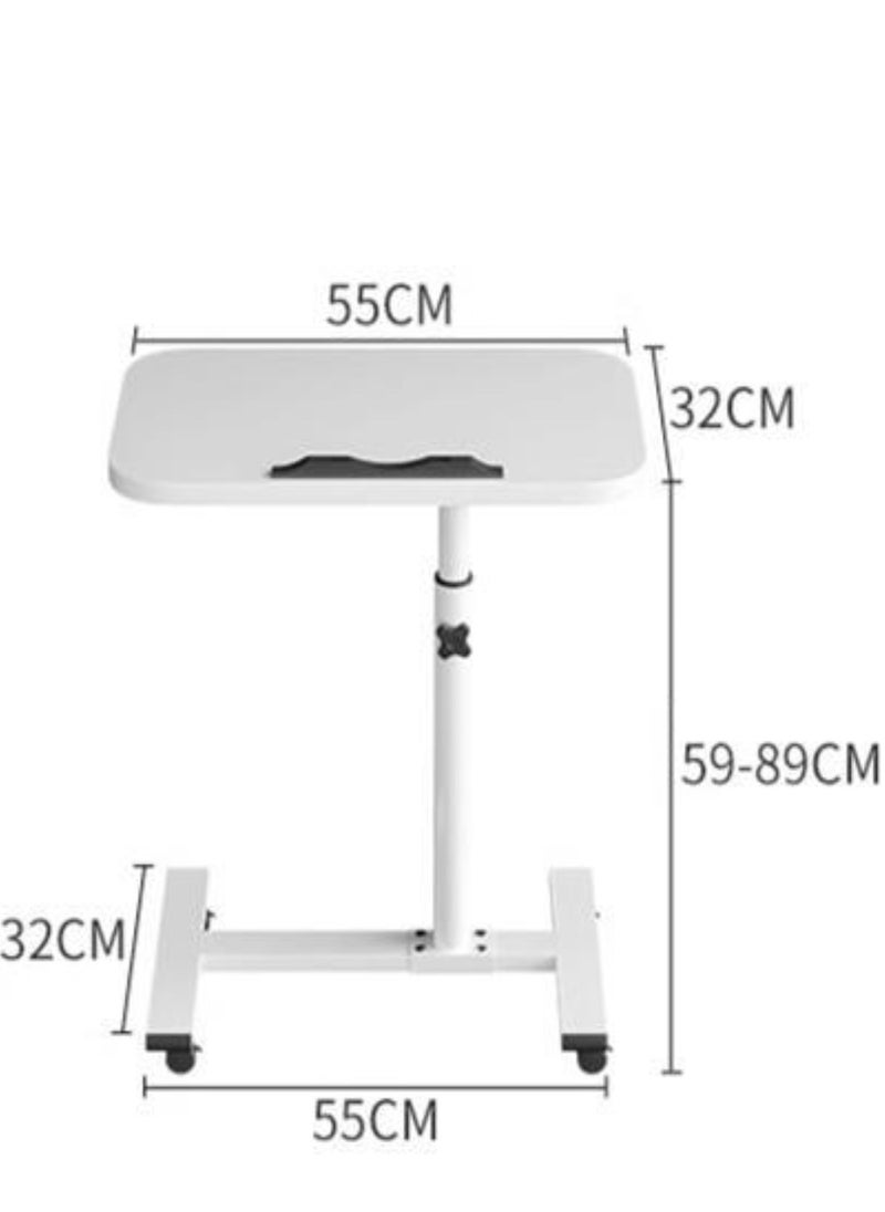 PENG GENERAL - Mobile Overbed Table with Wheels, Adjustable Bedside Table , Laptop Computer Standing Desk Cart with Tray 55x32cm Black - Image 1