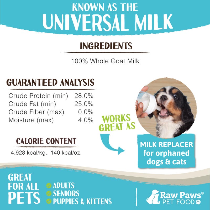 Raw Paws Whole Goat Milk Powder for Dogs and Cats, 7-oz - Made in USA - Powdered Goat Milk Dog Food Topper - Pet Nutritional Supplement to Support Healthy Digestion - Image 4