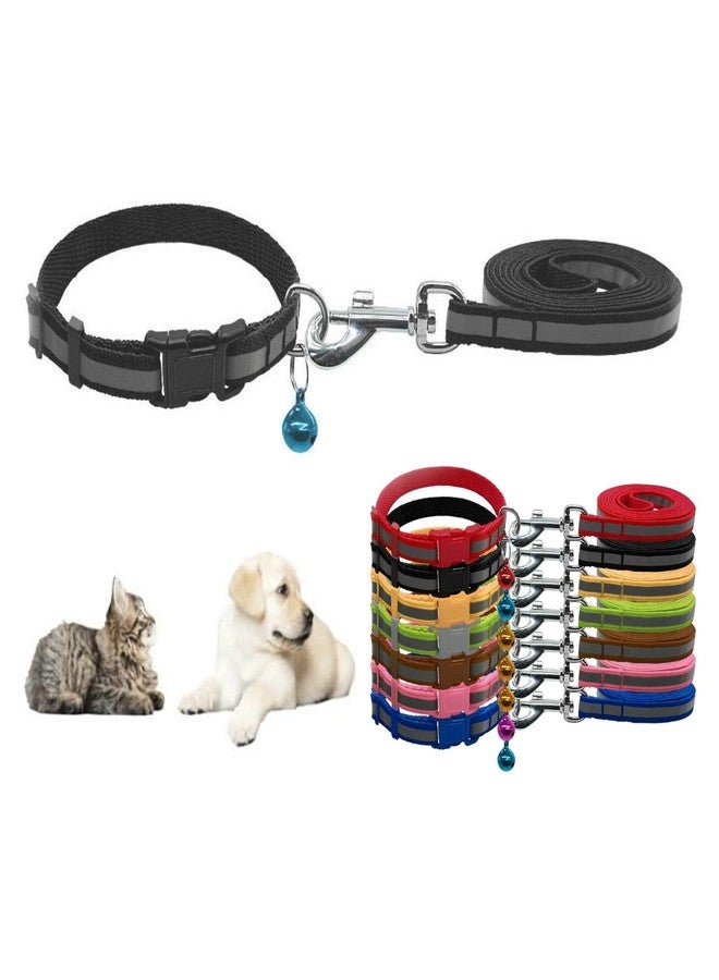 Petlicious & More Reflective Safety Nylon Pets 3/8" Collar Breakaway for Cat Dog Puppy Kitten with Bells - Black - Image 1