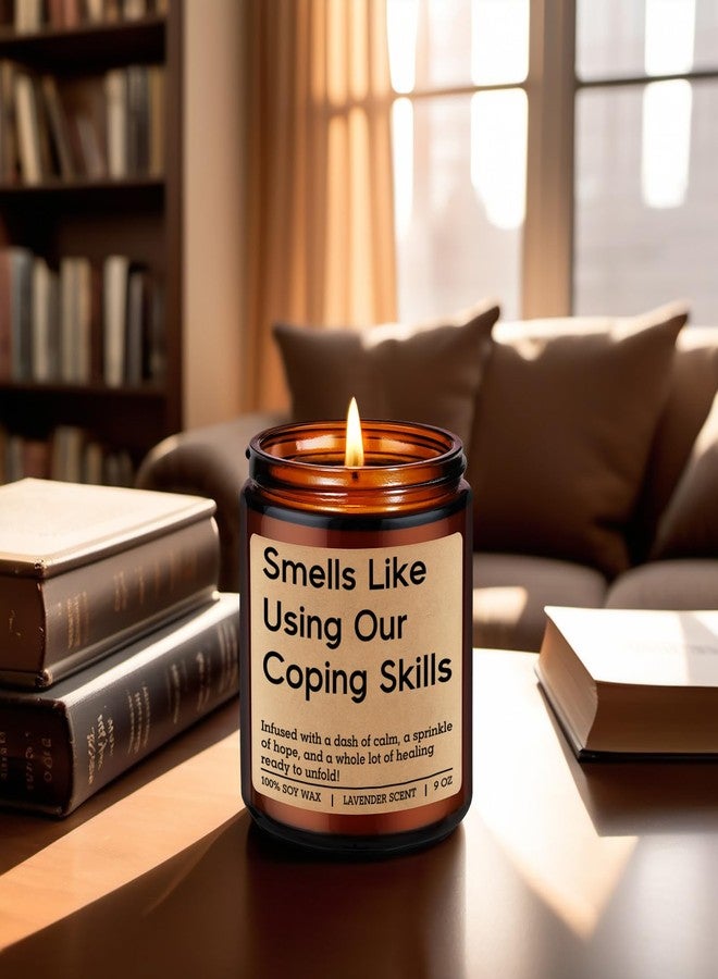 LEADO Funny Coping Skills Candle, Therapist Gifts - Mental Health, Graduation, Psychology, Appreciation Gifts for Therapist, Social Worker, School Counselor, Psychologist, Women - Therapy Office Decor - Image 5