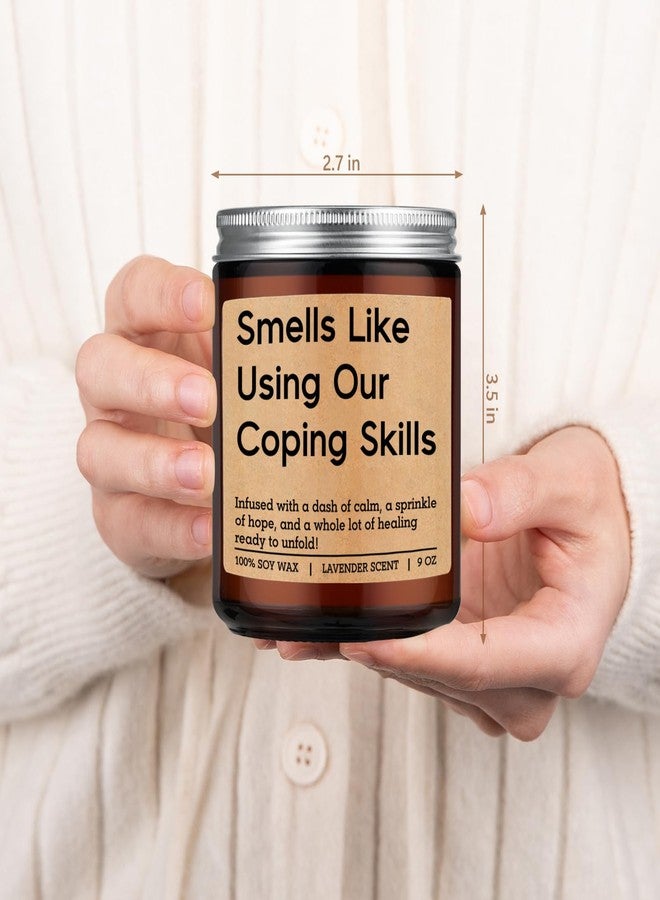 LEADO Funny Coping Skills Candle, Therapist Gifts - Mental Health, Graduation, Psychology, Appreciation Gifts for Therapist, Social Worker, School Counselor, Psychologist, Women - Therapy Office Decor - Image 4