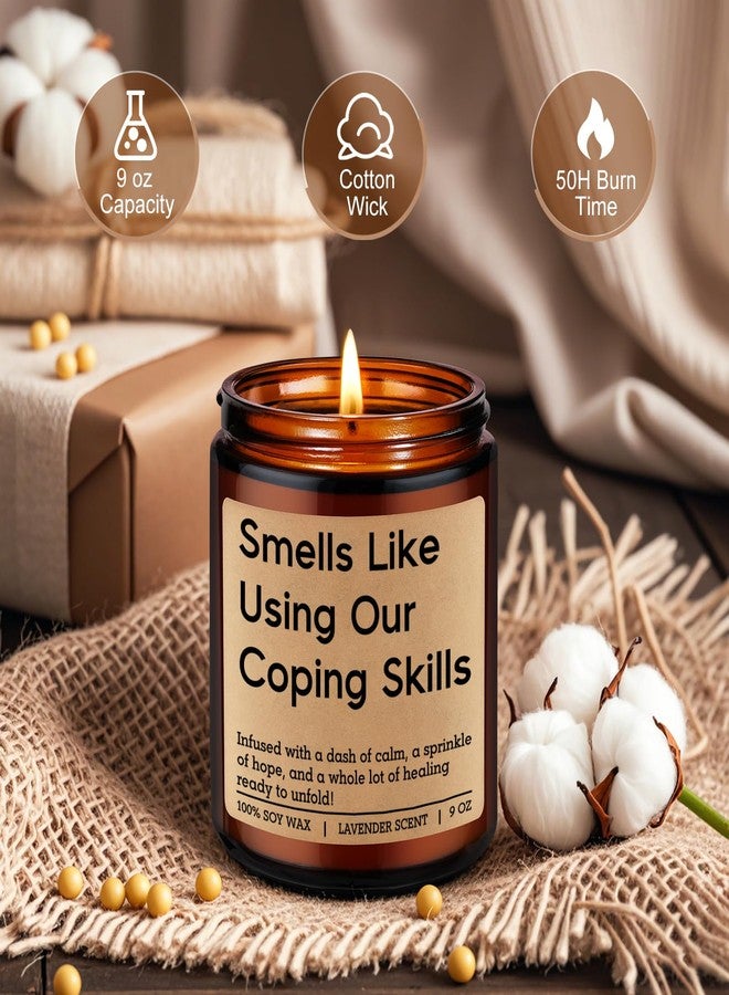 LEADO Funny Coping Skills Candle, Therapist Gifts - Mental Health, Graduation, Psychology, Appreciation Gifts for Therapist, Social Worker, School Counselor, Psychologist, Women - Therapy Office Decor - Image 3