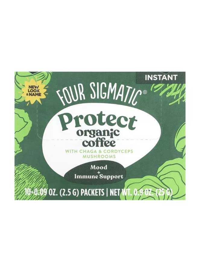 Four Sigmatic Instant Organic Coffee with Chaga And Cordyceps Mushrooms Protect Medium Roast 10 Packets 0.09 oz 2.5 g Each - Image 1