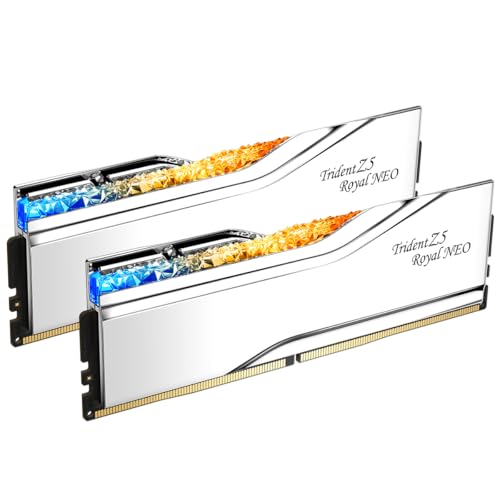 G.SKILL Trident Z5 Royal Neo Series DDR5 RAM (AMD Expo) 64GB (2x32GB) 6000MT/s CL30-36-36-96 1.40V Desktop Computer Memory U-DIMM - Silver (F5-6000J3036G32GX2-TR5NS) - Image 1