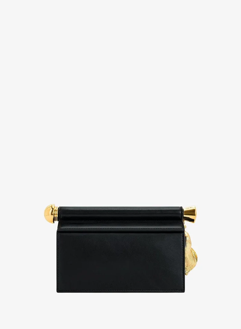 Jw Pei black Holly Metal Pendant Embellished Clutch for Women | Best Price UAE