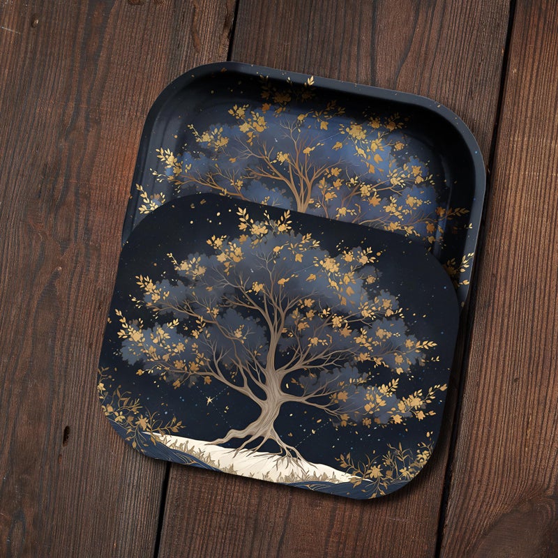 PYSEA Small Metal Tray with Magnetic Lid, Cute Decorative Tray, Ideal Storage for Home or Travel, 7 x 5.5 Inches (Black Brown) - Image 5