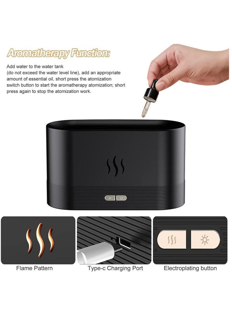 مرطب هواء بتصميم لهب، مرطب هواء بارد صامت للغاية، 2 مستوى سطوع لضوء الليل وإيقاف تلقائي، مرطب هواء لهب للعلاج بالزيوت العطرية، مرطب هواء عطر للمنزل أو المكتب أو اليوغا - Image 4
