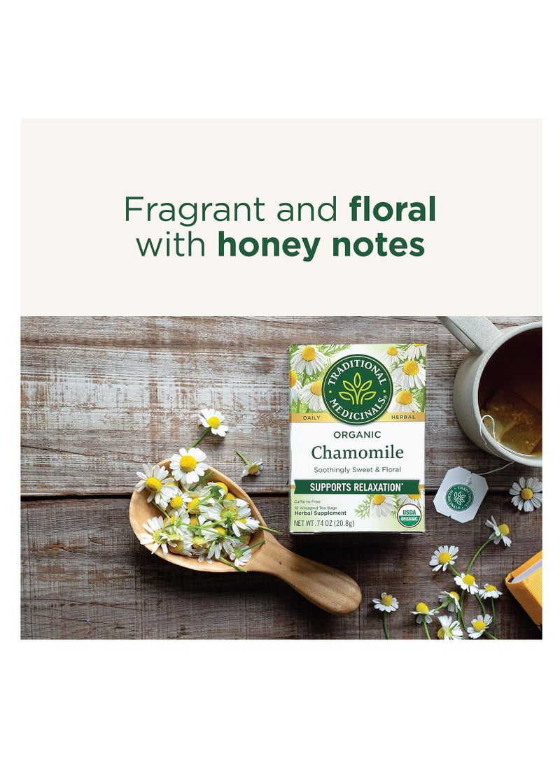 Traditional Medicinals Organic Chamomile Soothingly And Floral Support Relaxation .74 oz 20.8g - Image 3