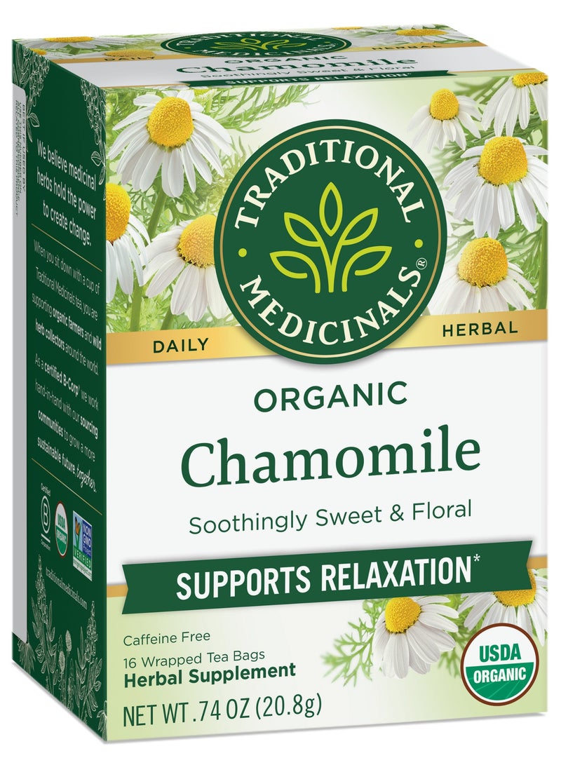 Traditional Medicinals Organic Chamomile Soothingly And Floral Support Relaxation .74 oz 20.8g - Image 1
