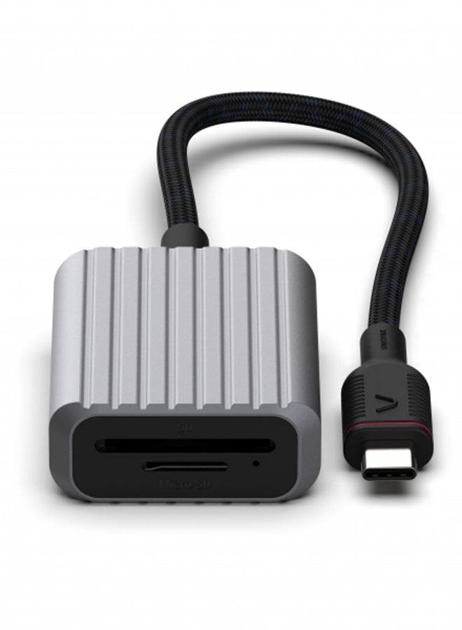 Unisynk USB-C TO CARD ADAPTER SD MICROSD GREY - Image 1