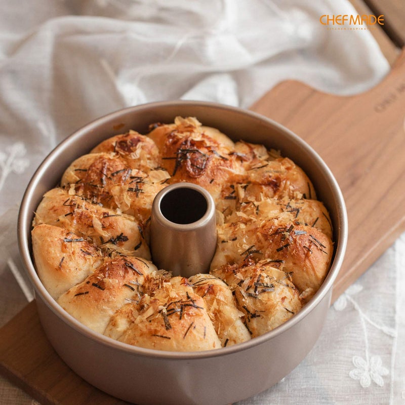 CHEFMADE Angel Food Cake Pan, 8-Inch with Removable Loose Bottom Non-Stick Chiffon Tube Pan 2-Cups for Oven and Instant Pot Baking (Champagne Gold) - Image 3