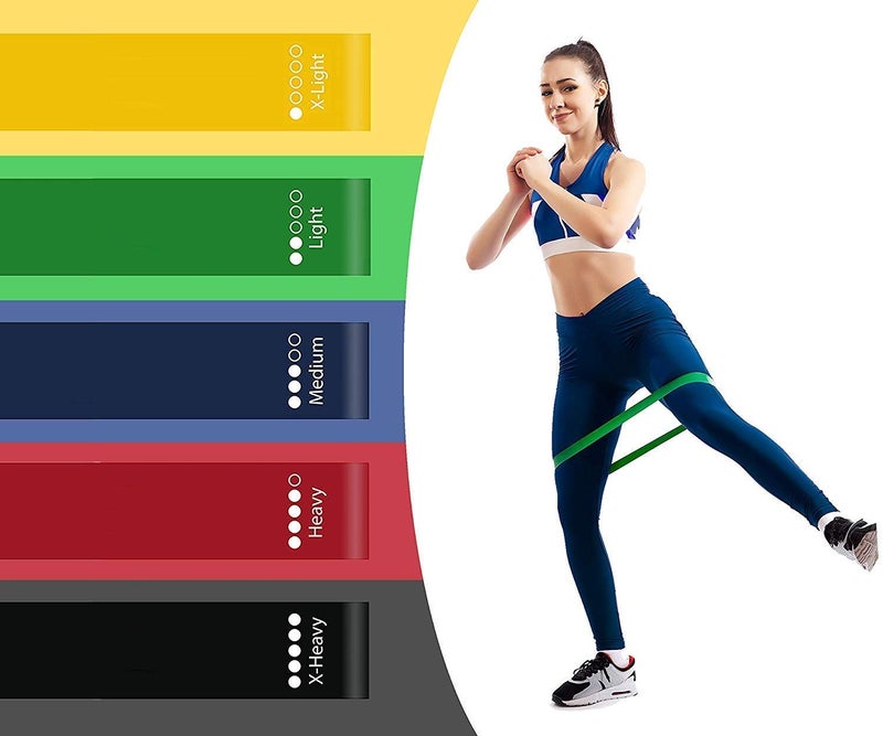 ZURATO Latex, Tpe Resistance Exercise Loop Bands, Resistance Bands Set (5pcs) Exercise Bands for Resistance Training Fitness Workout Exercise Tubes for Home Workouts Boxing Training - Image 1