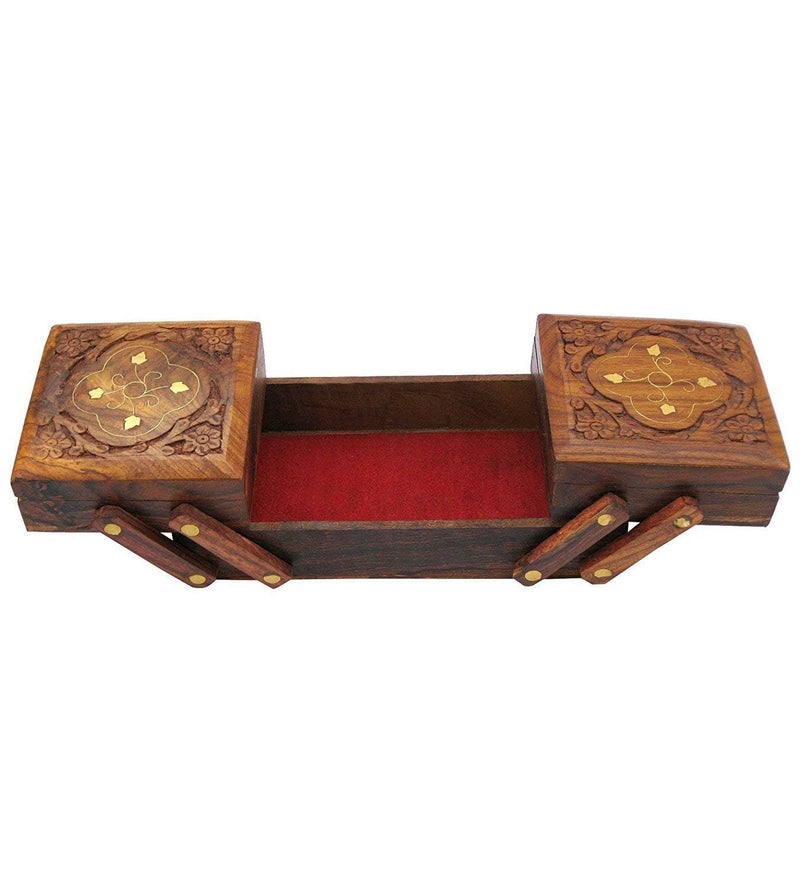 ZYNTIX Wooden Jewelry Organizer - 3 in 1 Jewelry Box with Multiple Compartments for Rings, Necklaces, Earrings - Elegant Design for Home Storage and Gifts for Women - Durable and Stylish - Image 2