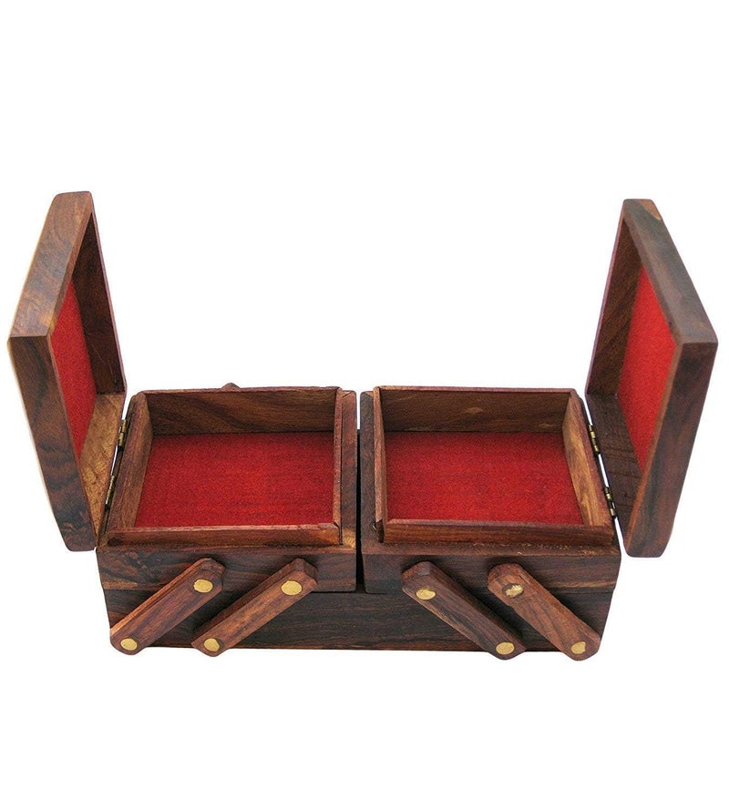 ZYNTIX Wooden Jewelry Organizer - 3 in 1 Jewelry Box with Multiple Compartments for Rings, Necklaces, Earrings - Elegant Design for Home Storage and Gifts for Women - Durable and Stylish - Image 4