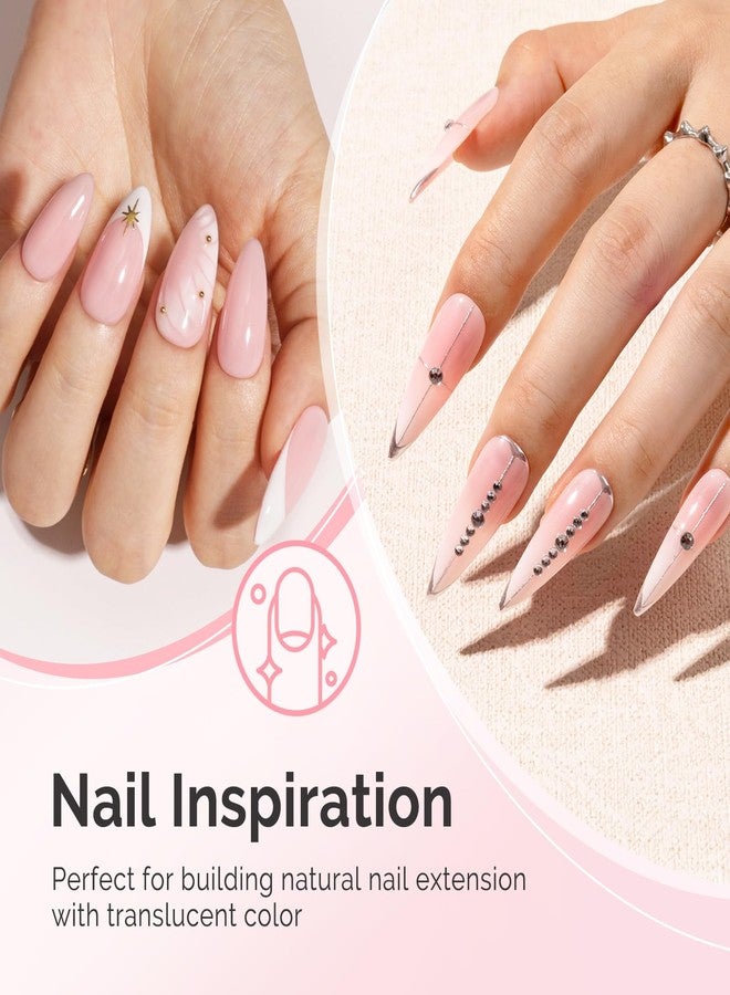 MelodySusie 2PCS 15ML Nude Pink Builder Nail Base Gel for Nails Thickening,Soak Off UV Extension Gel,Rhinestone Glue in a Bottle for Nail Art Design Gift for Women DIY Manicure at Home 104 * 2 - Image 5