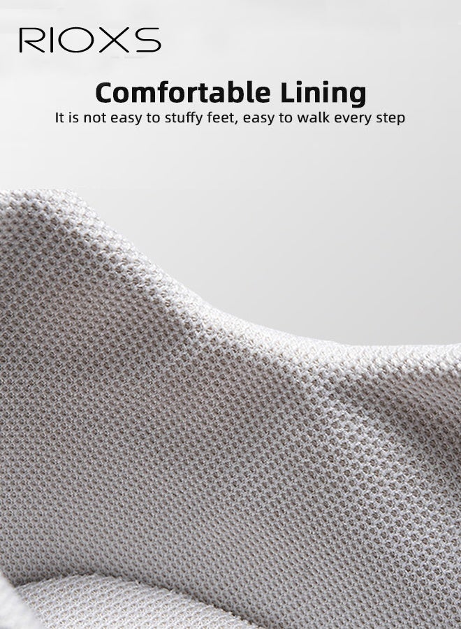 RIOXS Low Top Sneaker for Men, Casual Athlesiure Shoes, Chic Lace-up Men's Sneakers, Breathable Comfort Walking Shoes for Male, Fashion Flat Sneakers, Faux Leather Tennis Shoes, Lightweight Mens White Shoes for Shopping/ Training/ Travel/ Daily Wear - Image 4