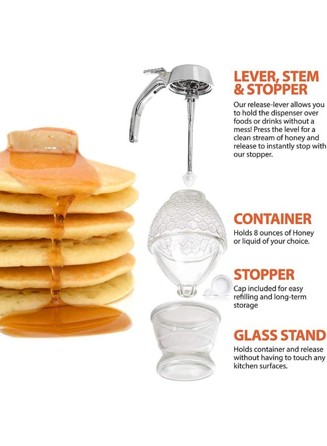 Fesap8DuOh Honey Dispenser Syrup Pot Press Type Sugar Container Jar Breakfast Kitchen Tool - Image 5