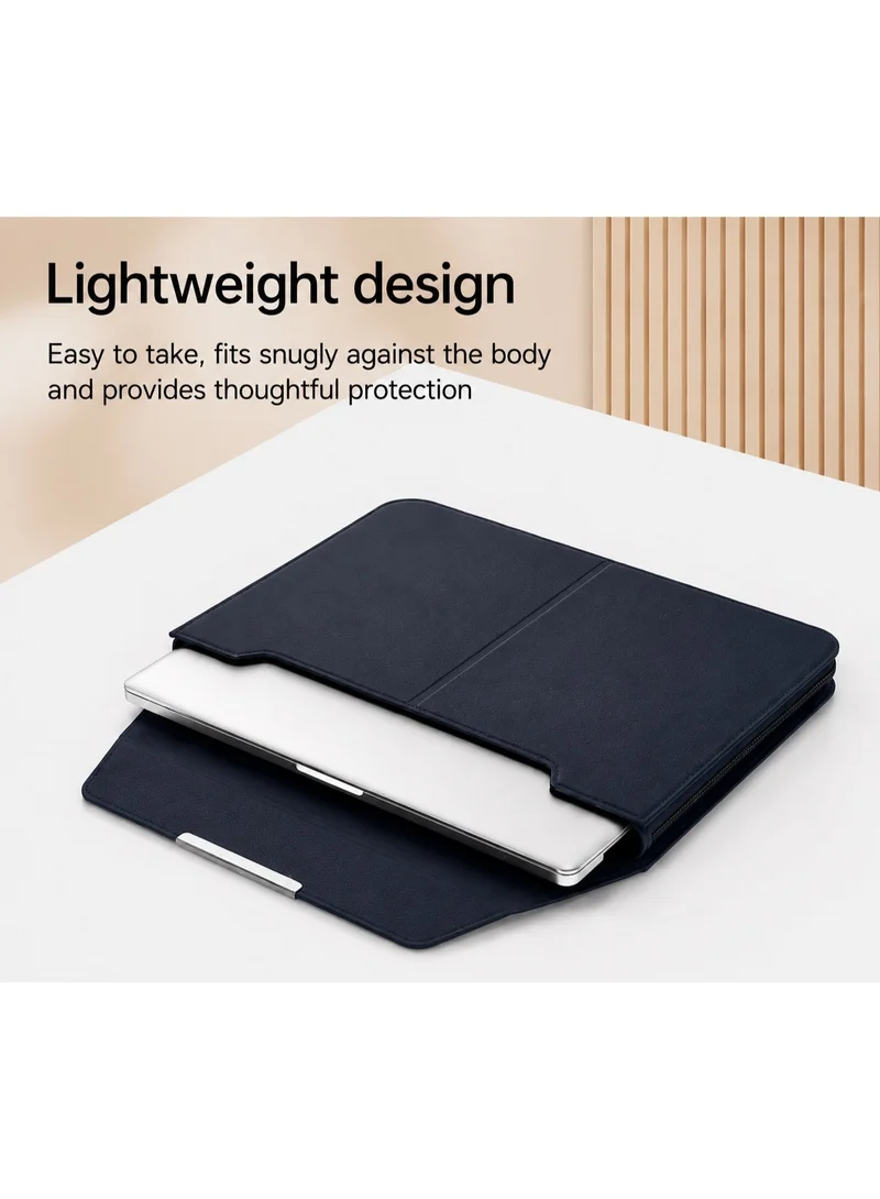 Mobcos Mobcos Navy Laptop Sleeve Mobcos Navy Laptop Sleeve Bag for 15–16 Inch Laptops | Slim Premium PU Leather Waterproof Protective Case with Soft Inner Lining, Smooth Zipper & Lightweight  | Best Price UAE