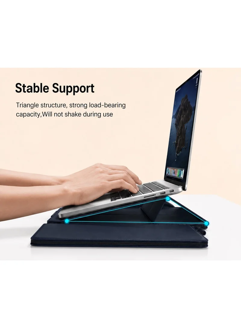 Mobcos Mobcos Navy Laptop Sleeve Mobcos Navy Laptop Sleeve Bag for 15–16 Inch Laptops | Slim Premium PU Leather Waterproof Protective Case with Soft Inner Lining, Smooth Zipper & Lightweight  | Best Price UAE