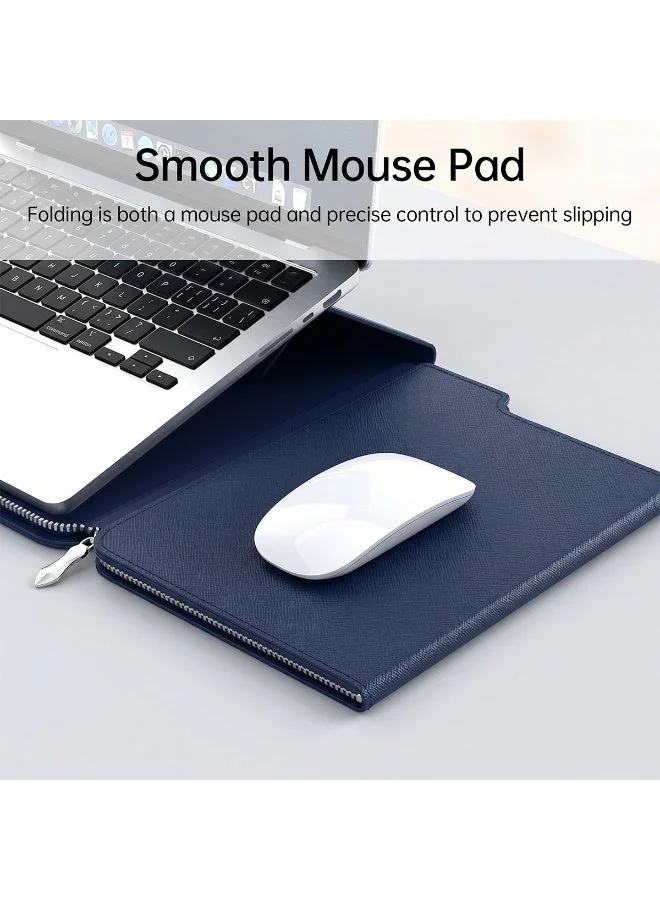 Mobcos Mobcos Navy Laptop Sleeve Mobcos Navy Laptop Sleeve Bag for 15–16 Inch Laptops | Slim Premium PU Leather Waterproof Protective Case with Soft Inner Lining, Smooth Zipper & Lightweight  | Best Price UAE